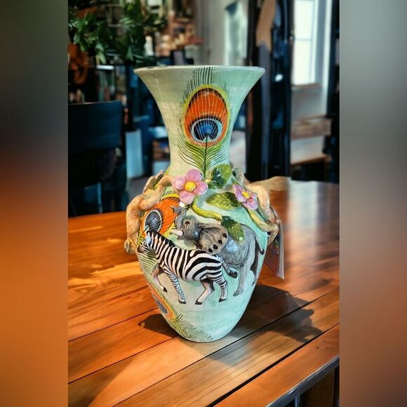 RARE Ceramic Art South Africa Sculpture Handcrafted Vase by E Kawina - Picture 1 of 6